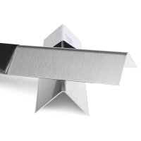 Edelstahlwinkel 2-seitig gebürstet und foliert, Stärke 1,0mm, Länge 750mm, Schenkel-Innenmaße 50mm x 20mm